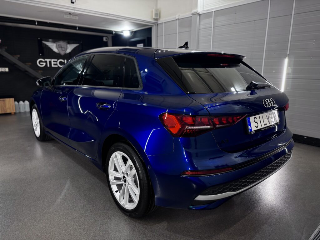 Oklejone Audi A3 bezbarwną folią ochronną